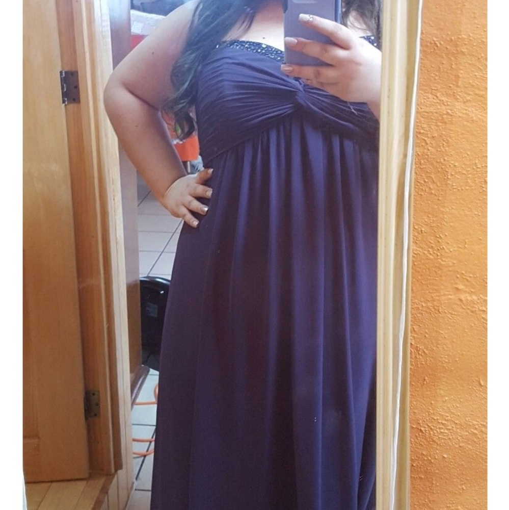 Plum Strapless Formal Dress